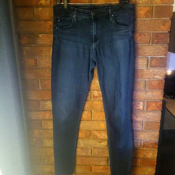 AG Women's Farrah High Rise Skinny Stretch Blue Jeans - Size 31R - Picture 1 of 8